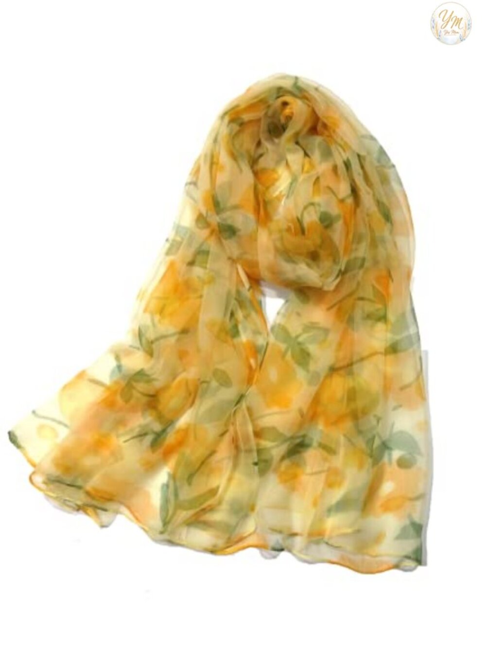 Mulberry Silk Long Scarf Semi-Sheer Breathable Lightweight Wrap Shawl